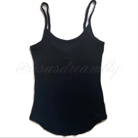 Hinge Black Skinny Strap Scoop Tank Top - Picture 1 of 7